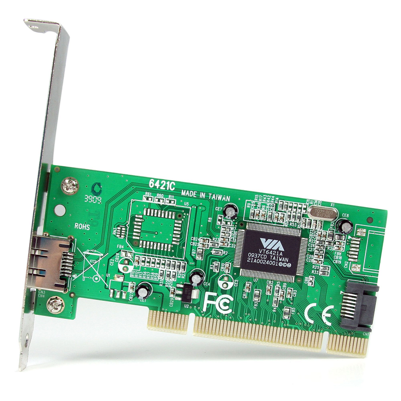 StarTech PCIESATA2I 1 Port eSATA + 1 Port SATA PCI SATA Controller Card w/ LP Bracket